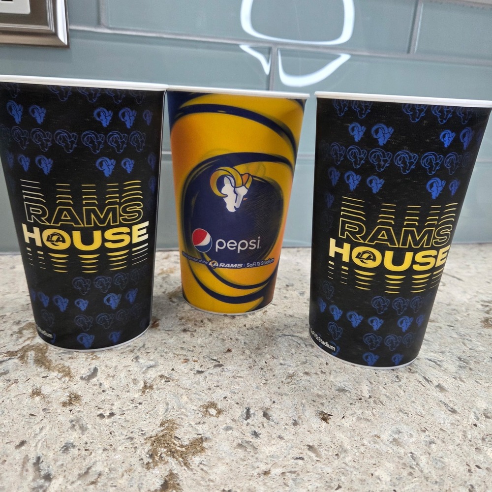 Los Angeles Rams House Pepsi Stadium Souvenir‎ Cups Set of 3